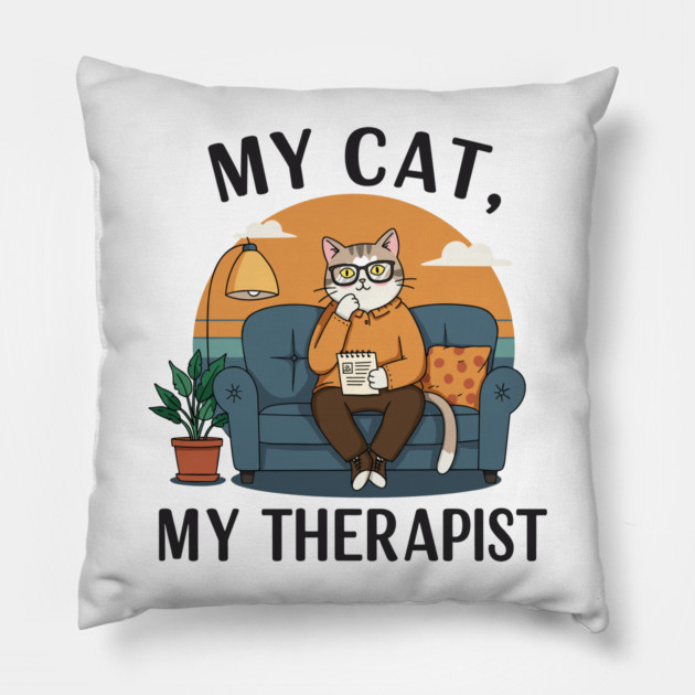 My Cat my Therapist Pillow by enrynz