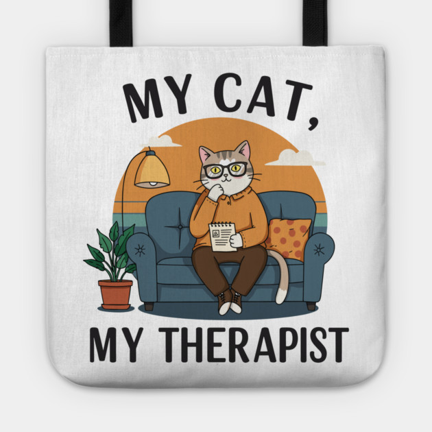 My Cat my Therapist Tote by enrynz