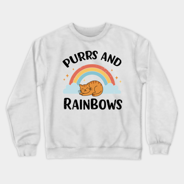 Purrs and Rainbows Crewneck Sweatshirt by enrynz