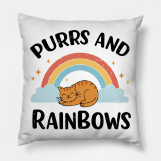 Purrs and Rainbows Pillow