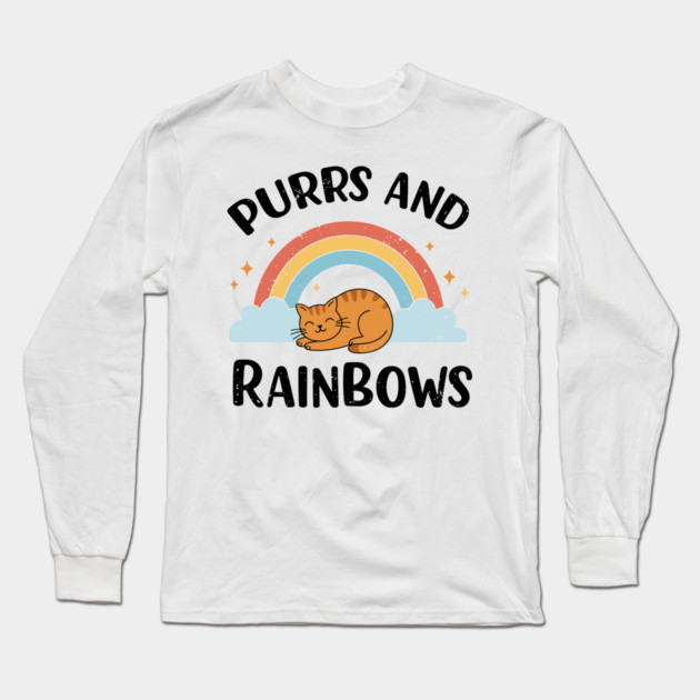 Purrs and Rainbows Long Sleeve T-Shirt by enrynz