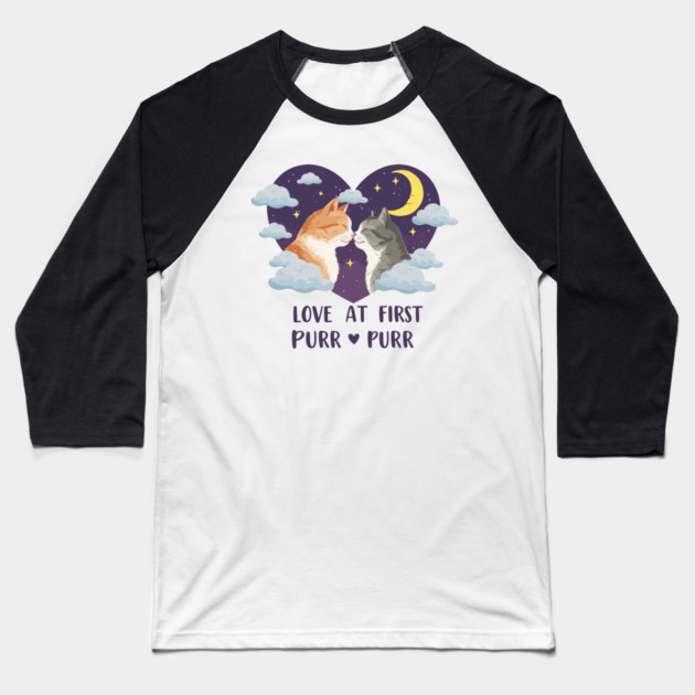 Love at first Purr Baseball T-Shirt by enrynz