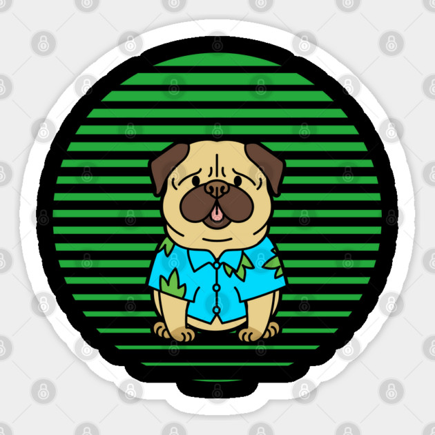 Funny Pug Sticker by Pixel Threads 
