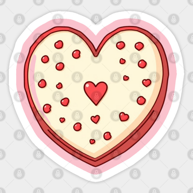 Cake Heart For Valentines Day Sticker by Creatifly Graphic Tees