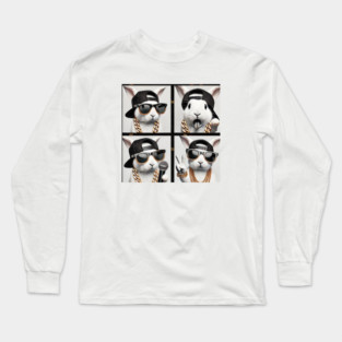 Hip-Hop Rabbit Photo Poses Photo Collage Long Sleeve T-Shirt