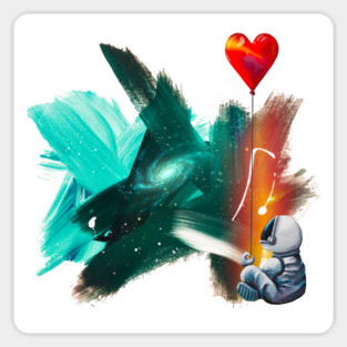 Astronaut Paints The Galaxy Magnet