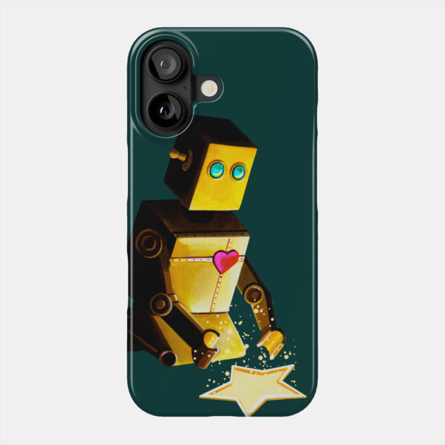 Robot Makes A Wish Phone Case by Rocket Girl