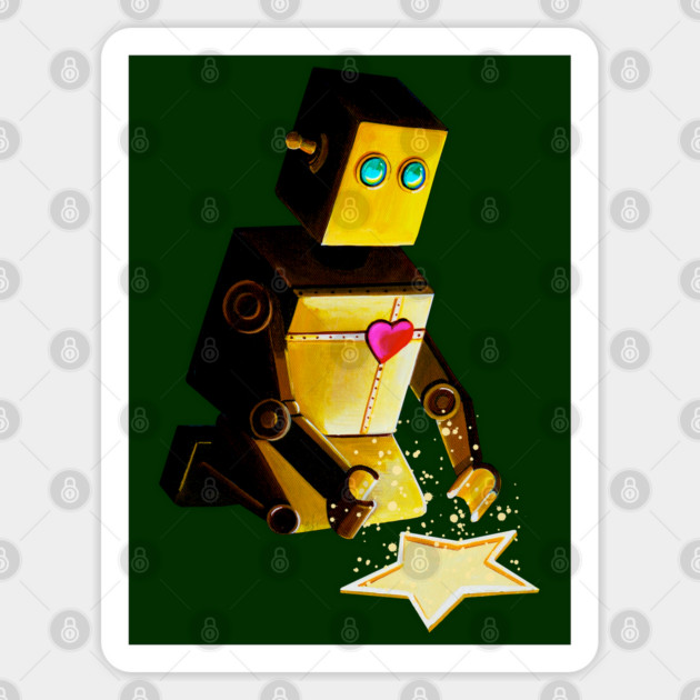 Robot Makes A Wish Sticker by Rocket Girl