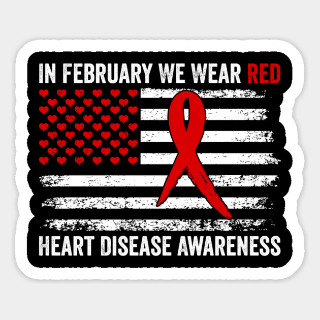 In February We Wear Red Heart Disease Awareness Month Magnet by ArtistTee ⭐⭐⭐⭐⭐
