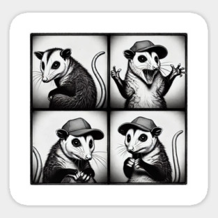 Adorable Feral Possum in dad hat Funny Photobooth design Sticker