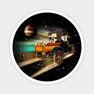 Old Fashion Space Travel Magnet