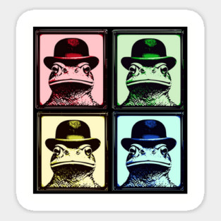 Toad Wearing Bowler Hat, in four colors Sticker
