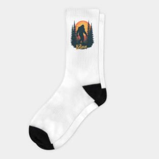 I Believe in Bigfoot Socks
