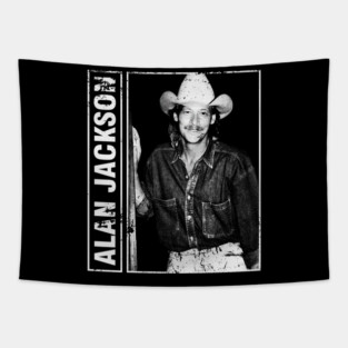 Alan Jackson 80s 90s // Vintage Distressed Fanmade Tapestry