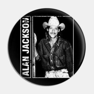 Alan Jackson 80s 90s // Vintage Distressed Fanmade Pin