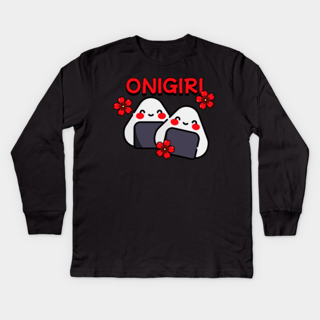 Kawaii Onigiri Kids Long Sleeve T-Shirt by HolidayBug