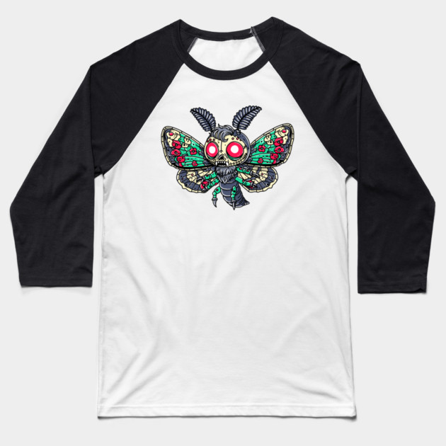 Goth Moth Baseball T-Shirt by H. R. Sinclair