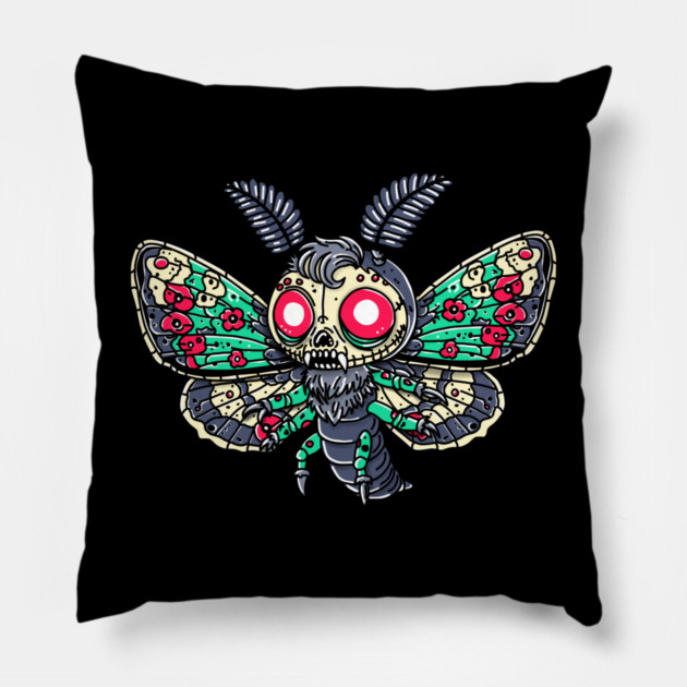 Goth Moth Pillow by H. R. Sinclair