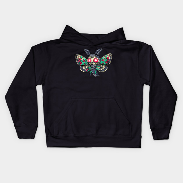 Goth Moth Kids Hoodie by H. R. Sinclair