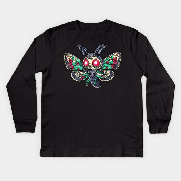 Goth Moth Kids Long Sleeve T-Shirt by H. R. Sinclair