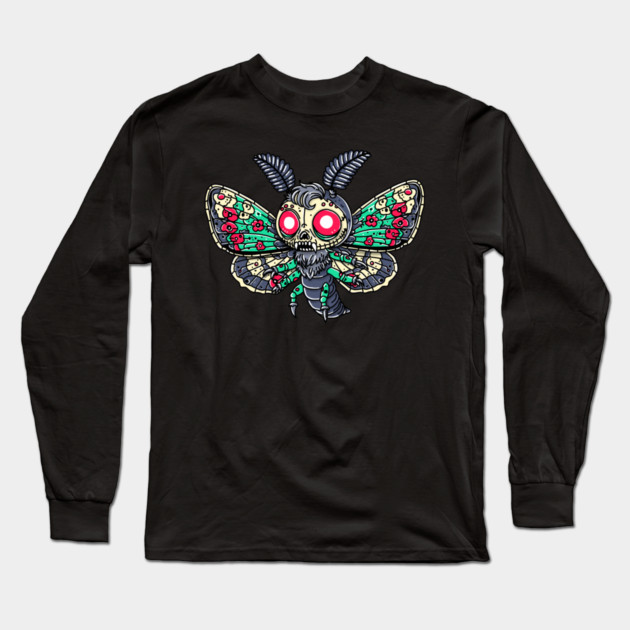 Goth Moth Long Sleeve T-Shirt by H. R. Sinclair
