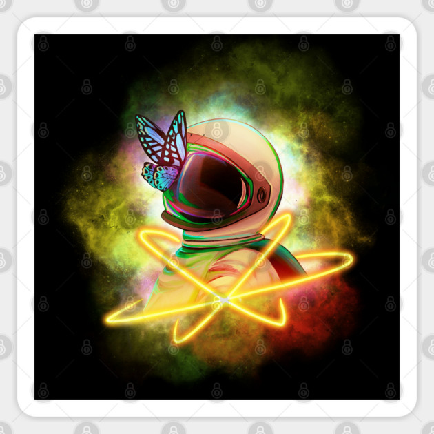 Astronaut Has Butterflies Sticker by Rocket Girl