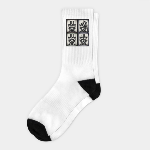 Adorable Dapper Racoon in Top Hat Funny Photobooth design Socks by Luxinda