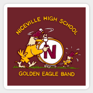 Niceville High Retro Golden Eagle Band T-Shirt Magnet