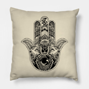 Hamsa Hand Moo Deng Pillow