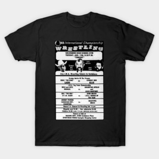 IWA Wrestling 1975 Goldsboro NC Bob Ellis Ernie Ladd Geto Mongol T-Shirt