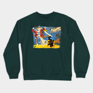 Skeleton Pirates (5yo's Board Game Mosaic) Crewneck Sweatshirt