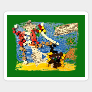 Skeleton Pirates (5yo's Board Game Mosaic) Sticker