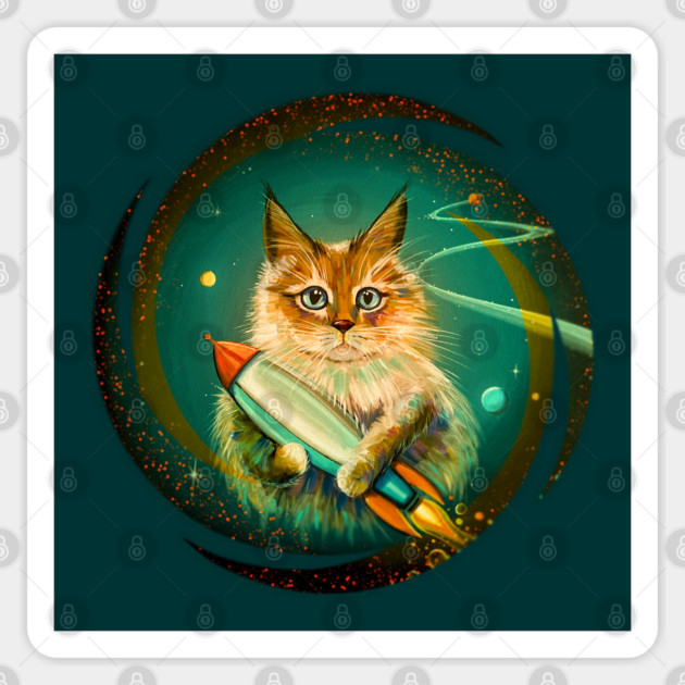 Space Kitty Sticker by Rocket Girl