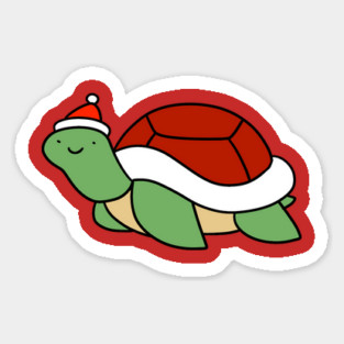 Santa Hat Turtle Sticker