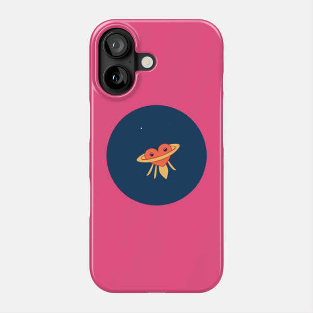 UFO Heart Love Phone Case by Creatifly Graphic Tees