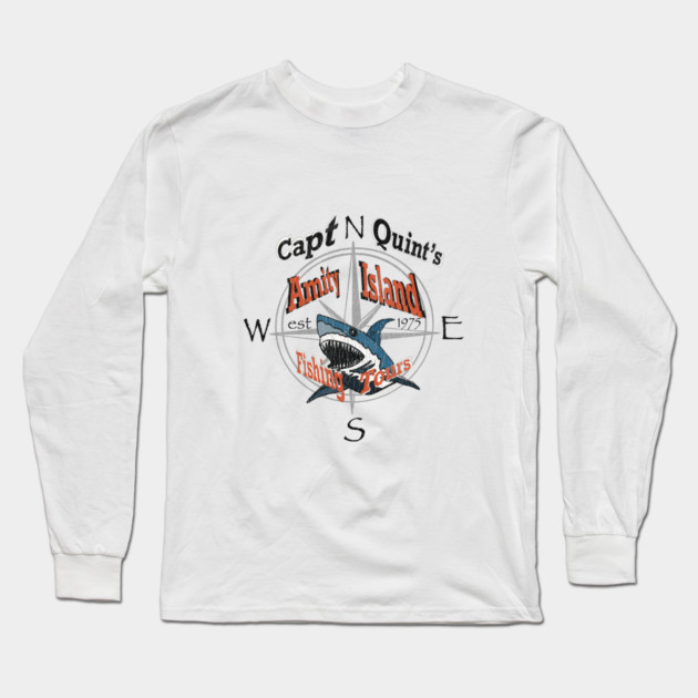 Amity Island Fishing Tours Long Sleeve T-Shirt by TopTenGraphics