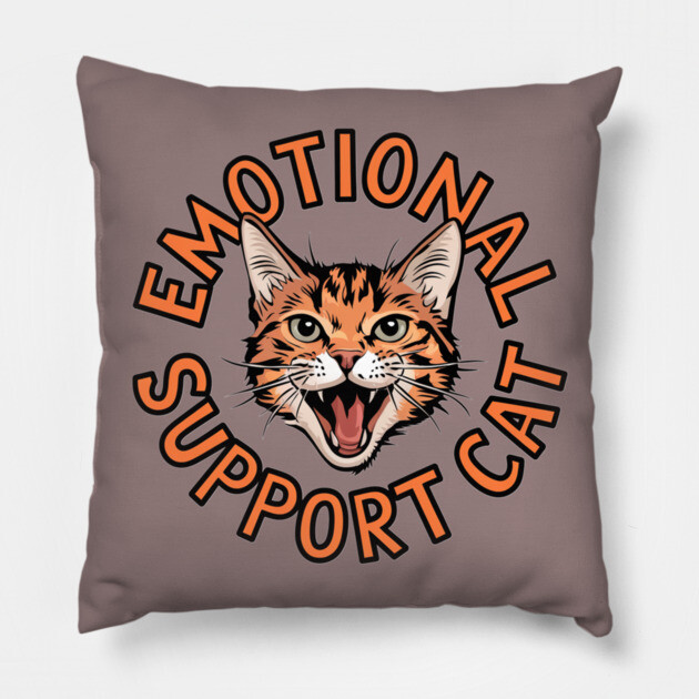 Emotional Support Cat Pillow by Pete the Cat Guy