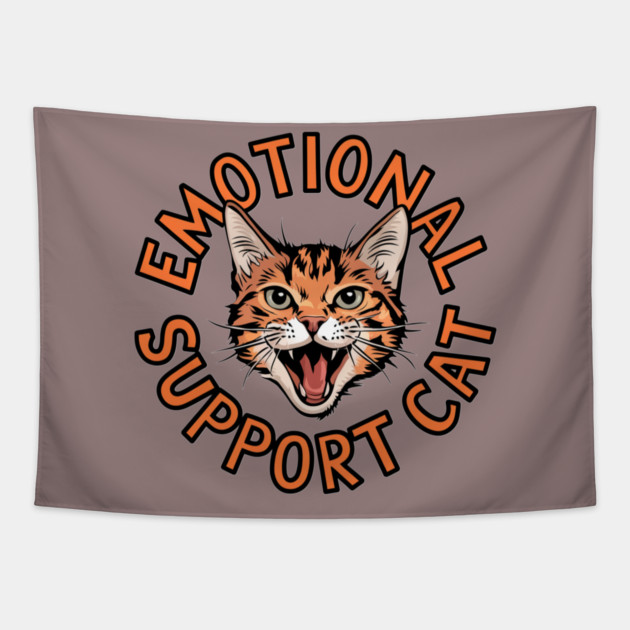Emotional Support Cat Tapestry by Pete the Cat Guy