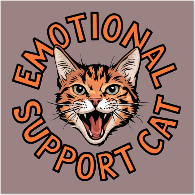 Emotional Support Cat Wall Art by Pete the Cat Guy