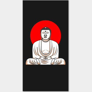 Buddha Meditation Prayer Om Lotus Yoga Gift for Yoga Teacher Wall Art Stickers I Black White Red Posters and Art