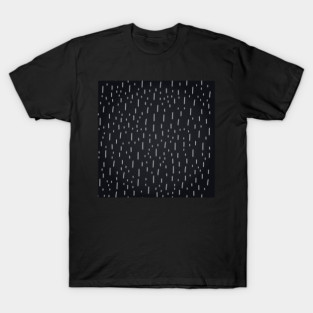 Delicate Small White Stripes on Black Graphite Background I Inspirating Home Decor I Color Trends 2018 T-Shirt