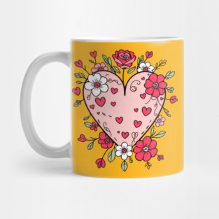 Floral Heart For Valentines Day Mug