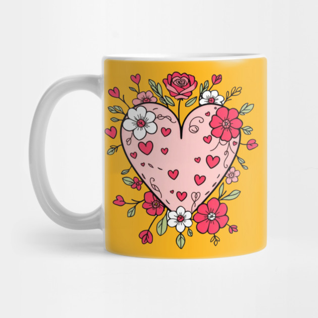 Floral Heart For Valentines Day by Creatifly Graphic Tees