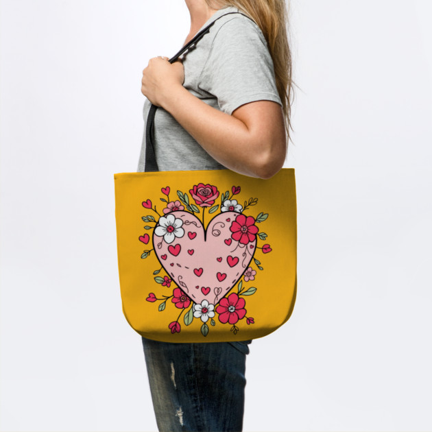 Floral Heart For Valentines Day by Creatifly Graphic Tees
