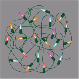 Tangle of Christmas lights in Posters and Art