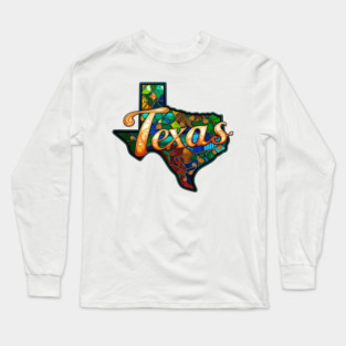 Texas Stained Glass Window Long Sleeve T-Shirt