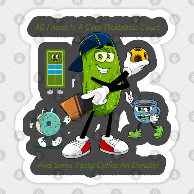 All I Need Is A Cool Pickleball Court And Some Tasty Coffee An Donuts! Sticker by Pilotshark