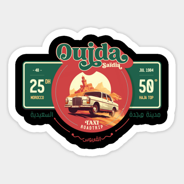 Oujda Saïdia Morocco Taxi Roadtrip Sticker by Ahmed's Store 1