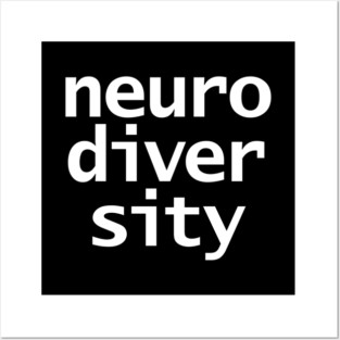 Neurodiversity Typography Black and White Posters and Art