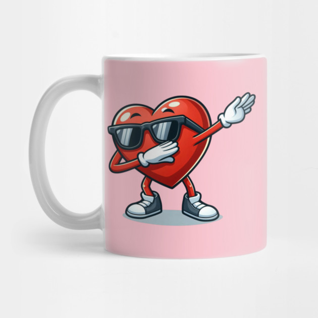 Dabbing Heart Funny Mens Kids Boys Valentines Day by Creatifly Graphic Tees